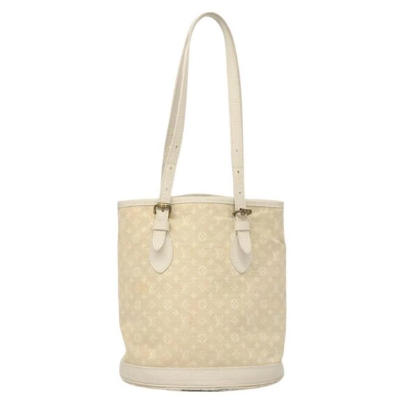 LOUIS VUITTON Monogram Mini Lin Bucket PM Shoulder Bag Dunne M95316 Auth 122741 - Picture 1 of 15